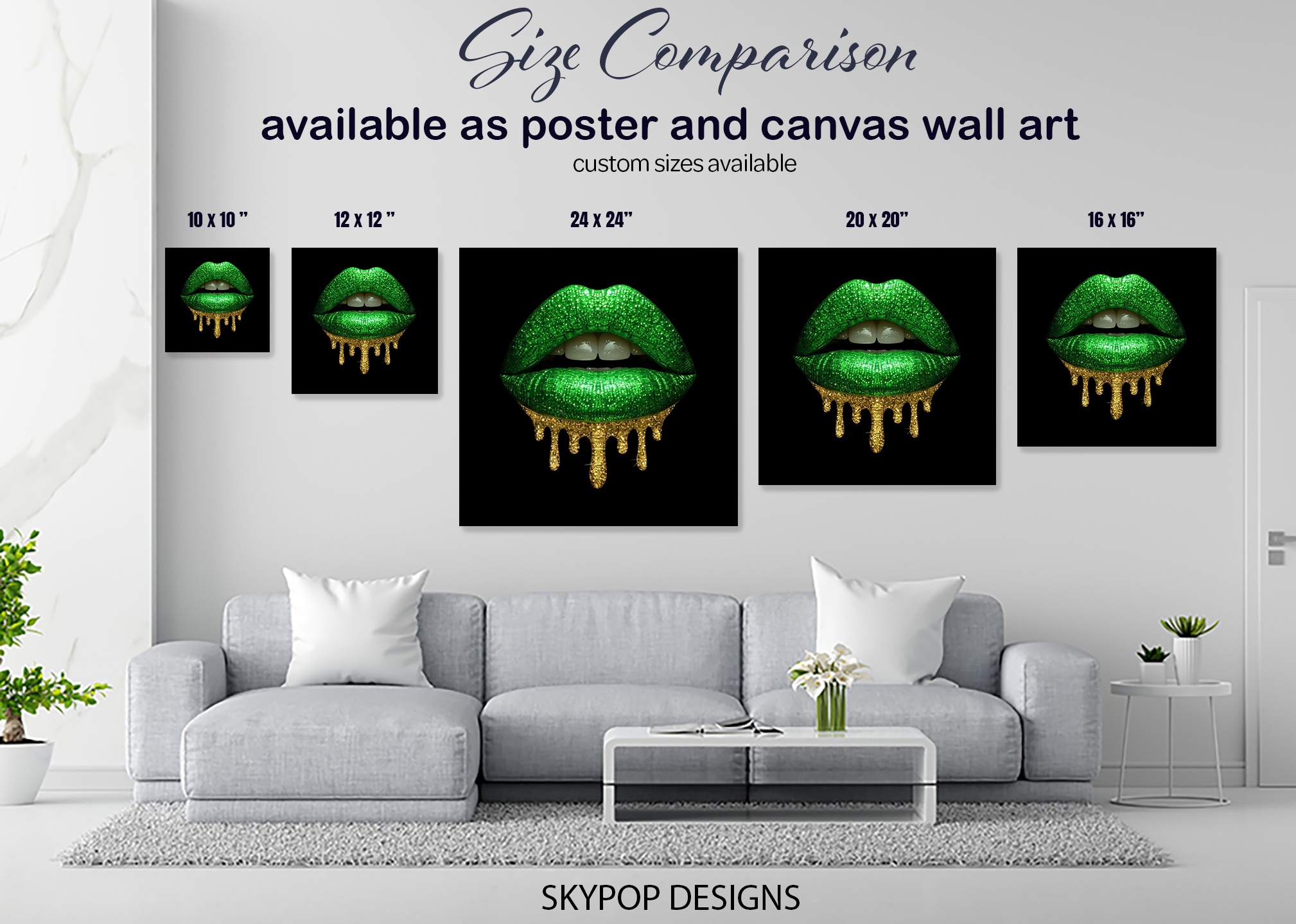 7.jpg Glittery Green Lips Art