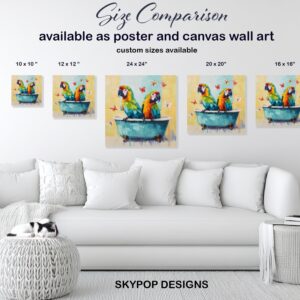 Macaw Bath Time Fun Art