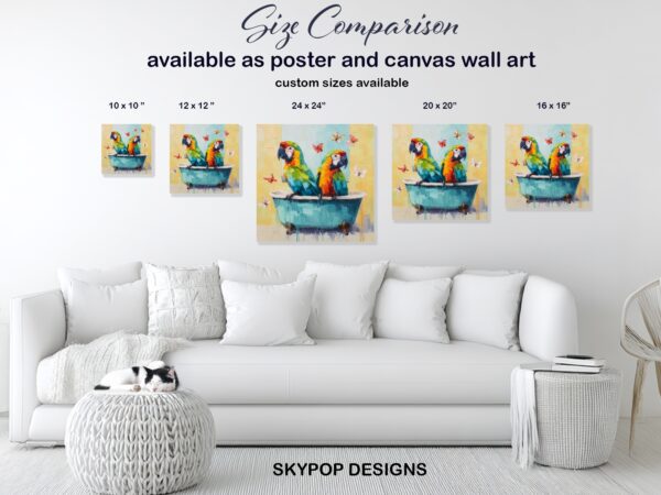 Macaw Bath Time Fun Art