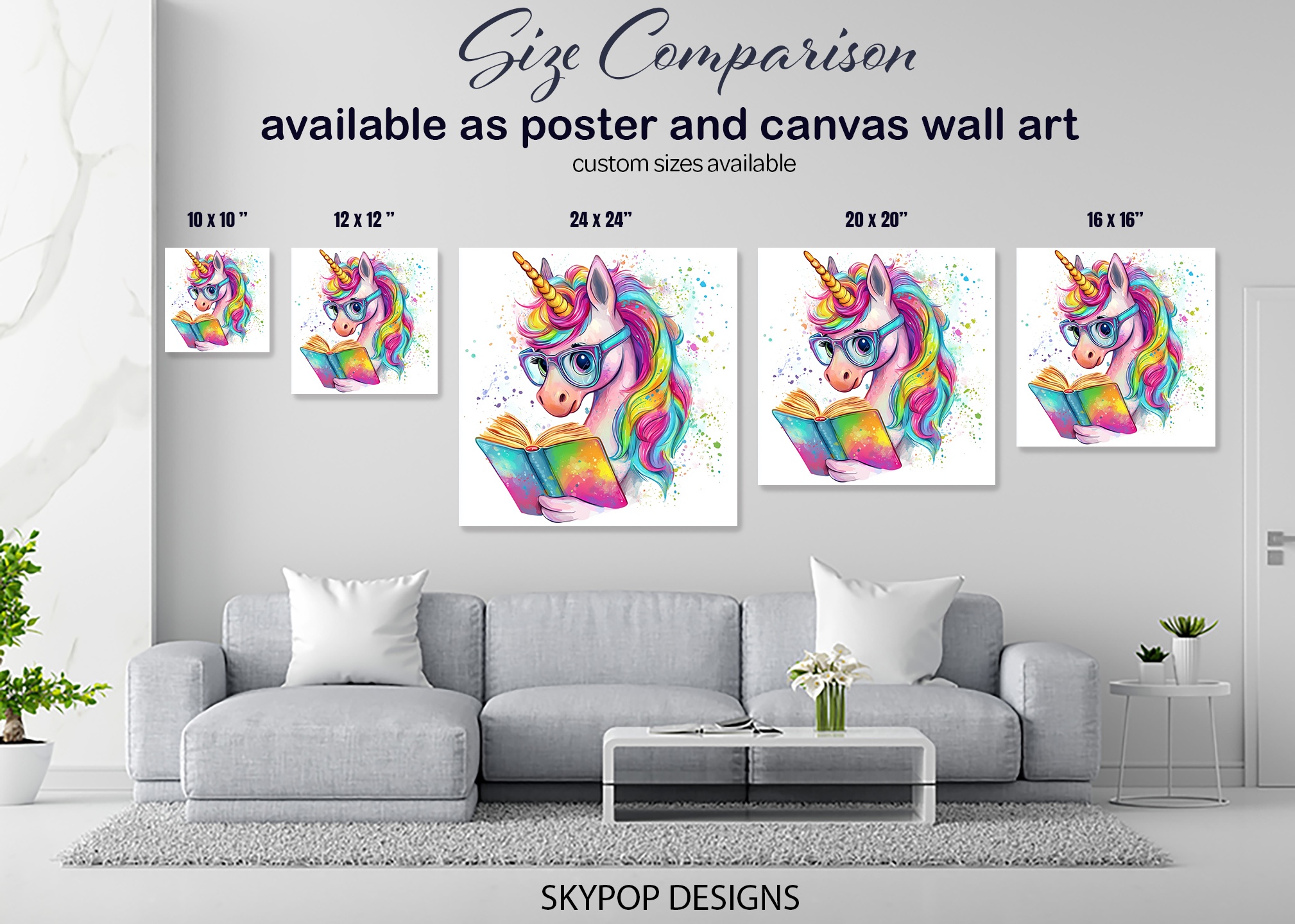 7.jpg Unicorn Reading Book Art
