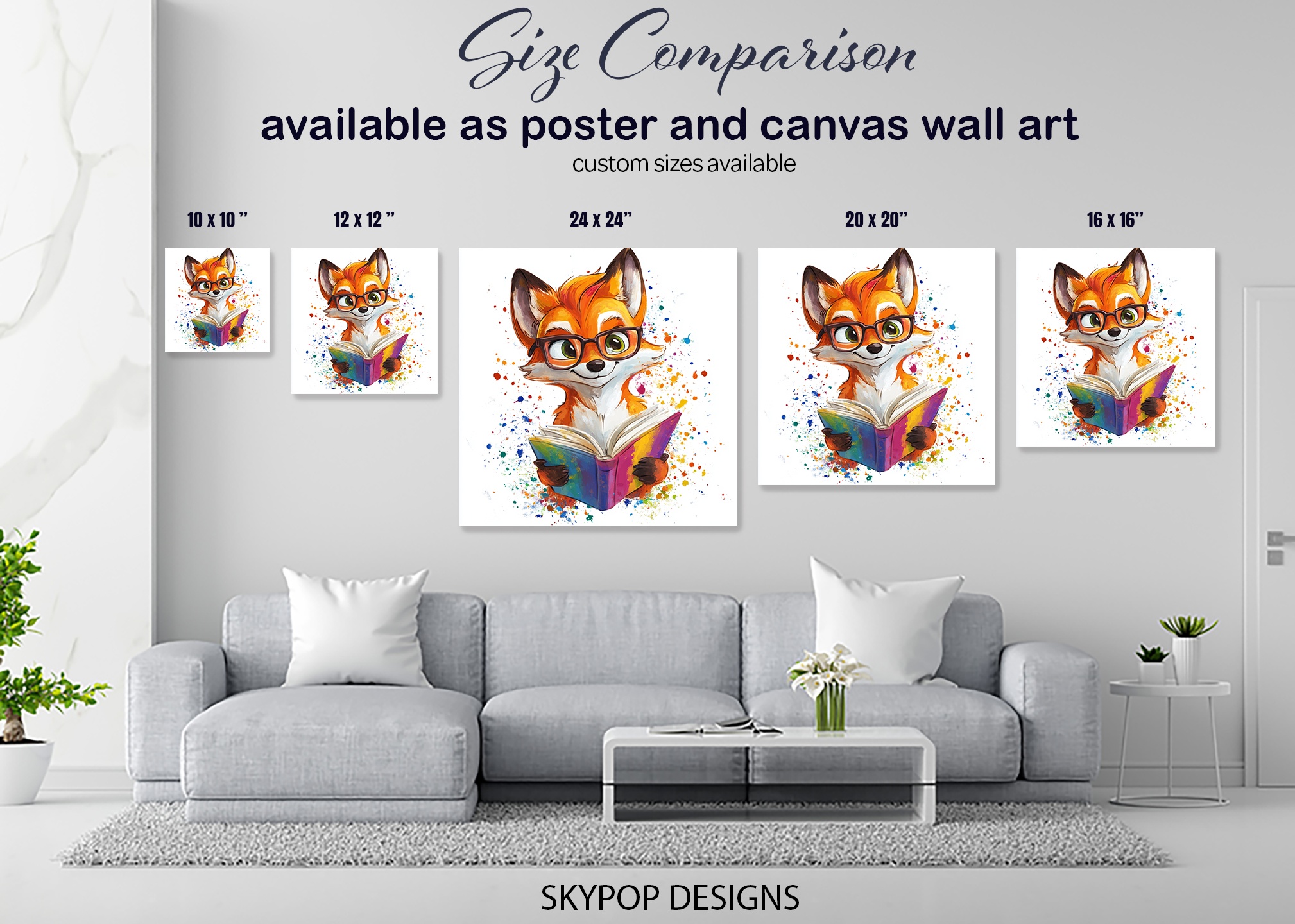 7.jpg Fox Reading Book Art