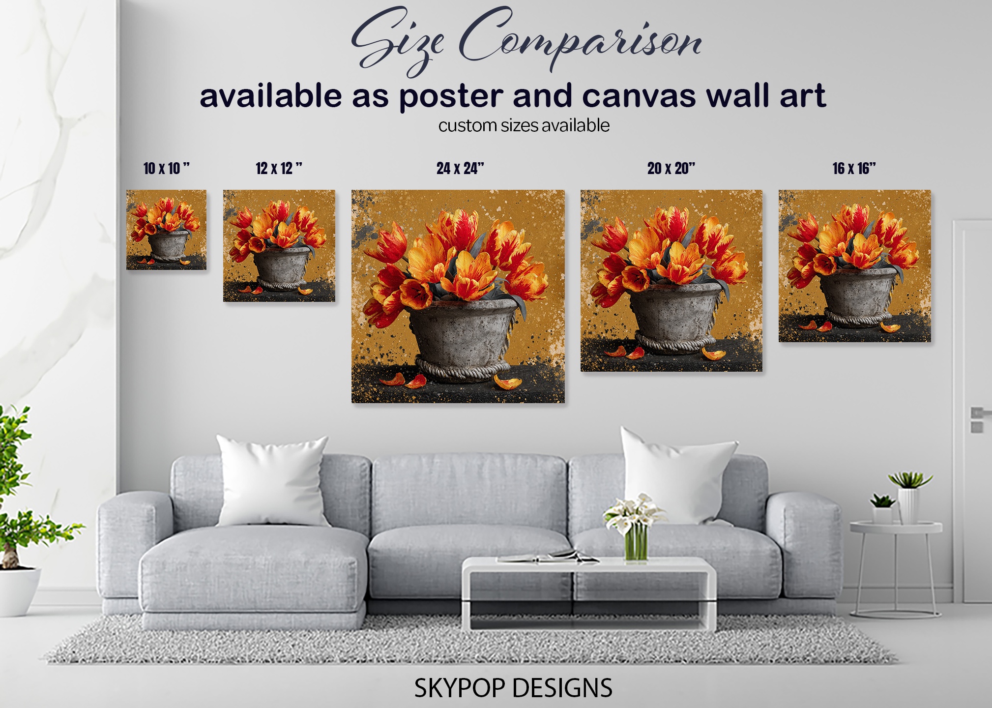 7.jpg Fiery Tulip Bouquet Art
