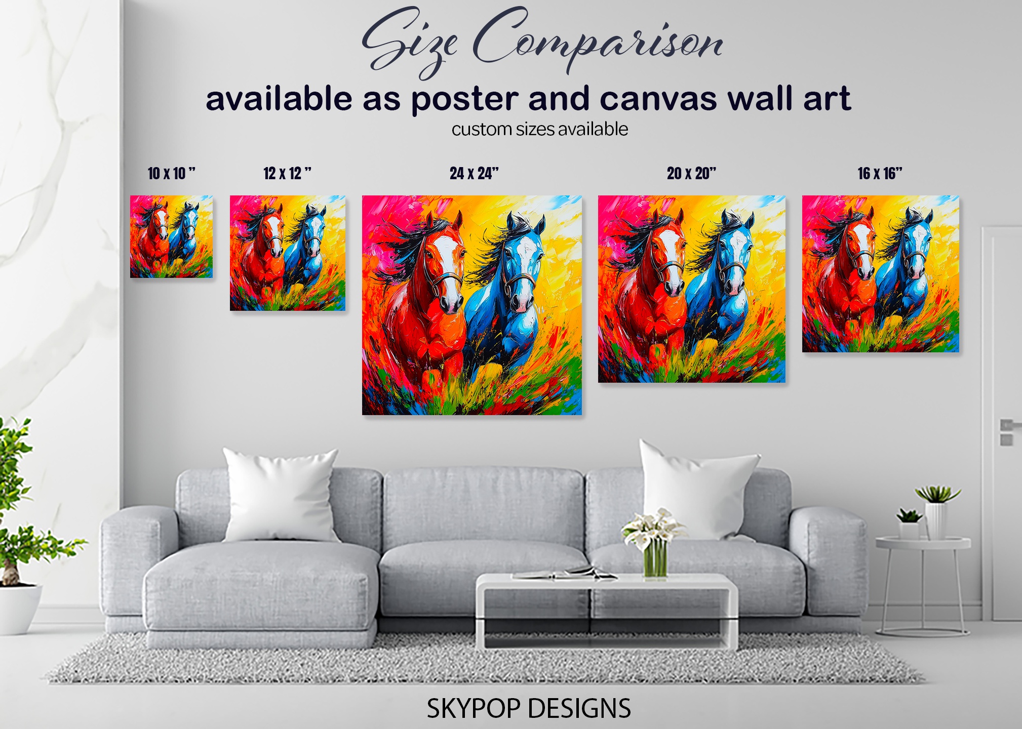 7.jpg Colorful Horses Art