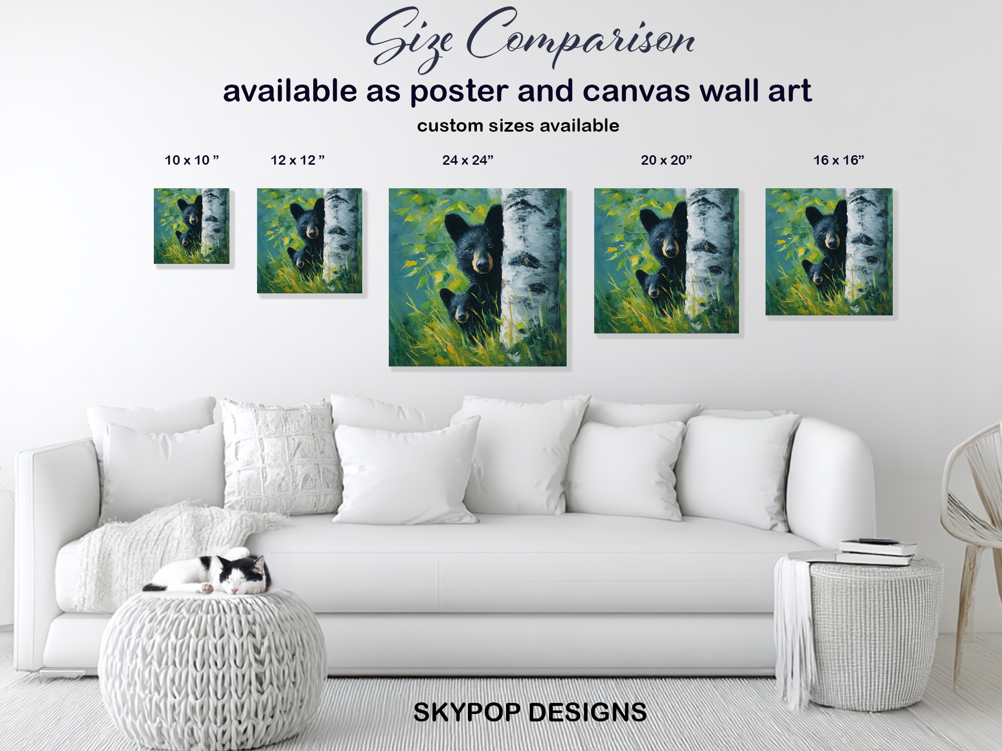 7.jpg Black Bear Family Art