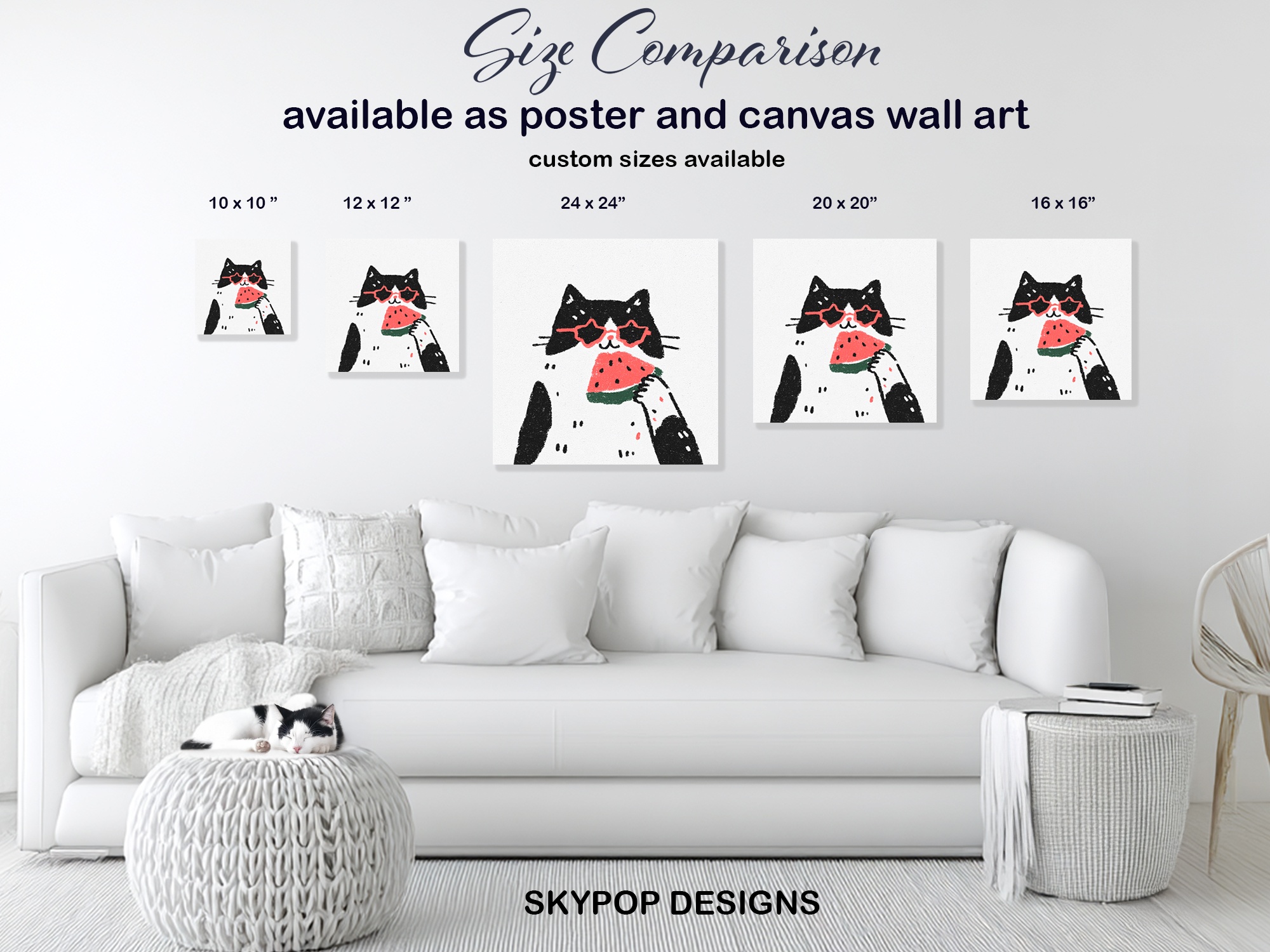 7.jpg Cool Cat Watermelon Art