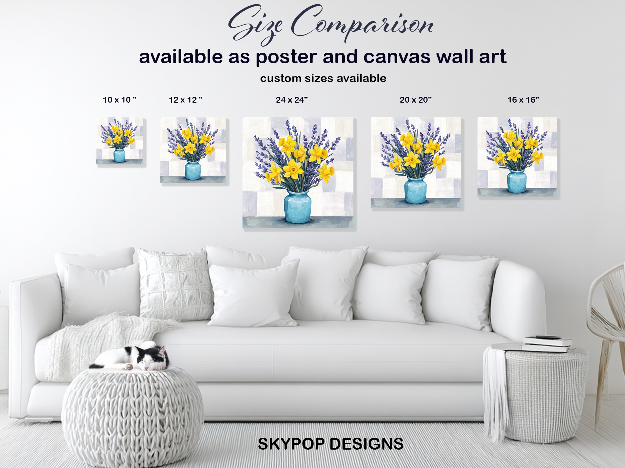 7.jpg Daffodil and Lavender Bouquet Art