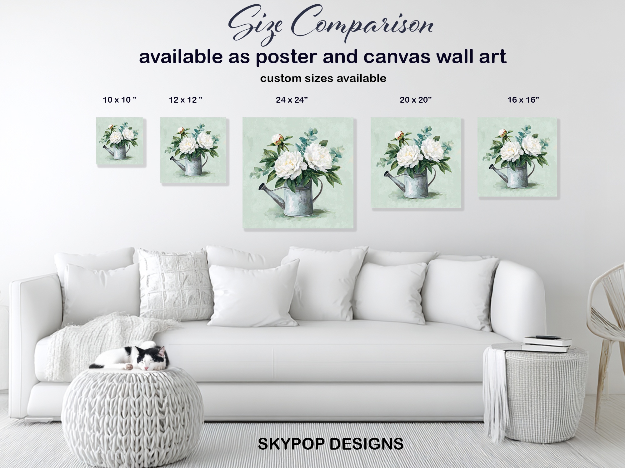 7.jpg Peony Watering Can Art