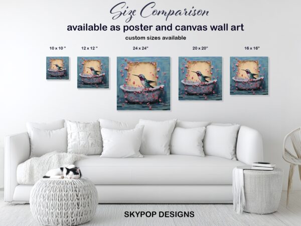 Hummingbird Petal Bath Art