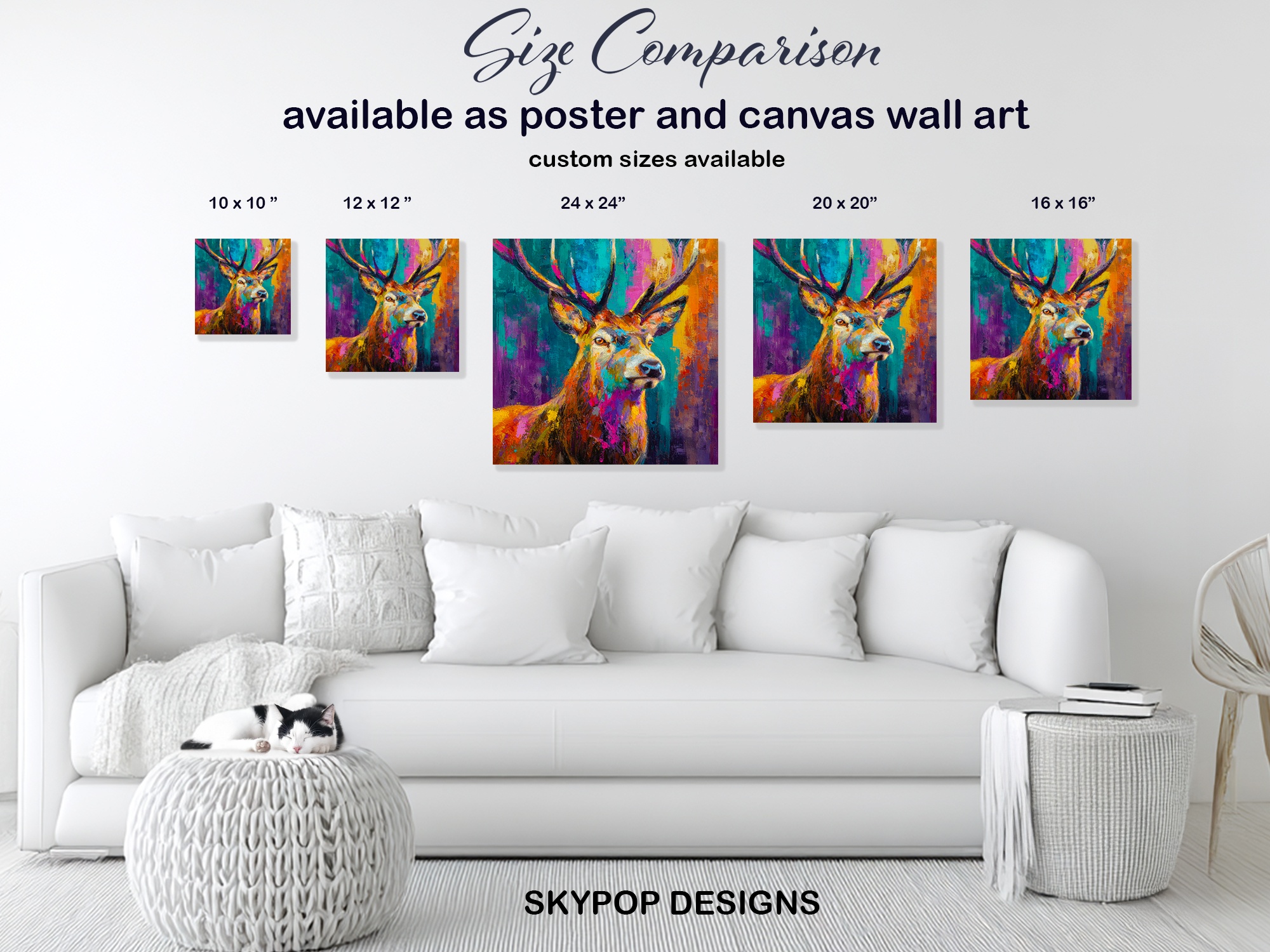 7.jpg Colorful Deer Art