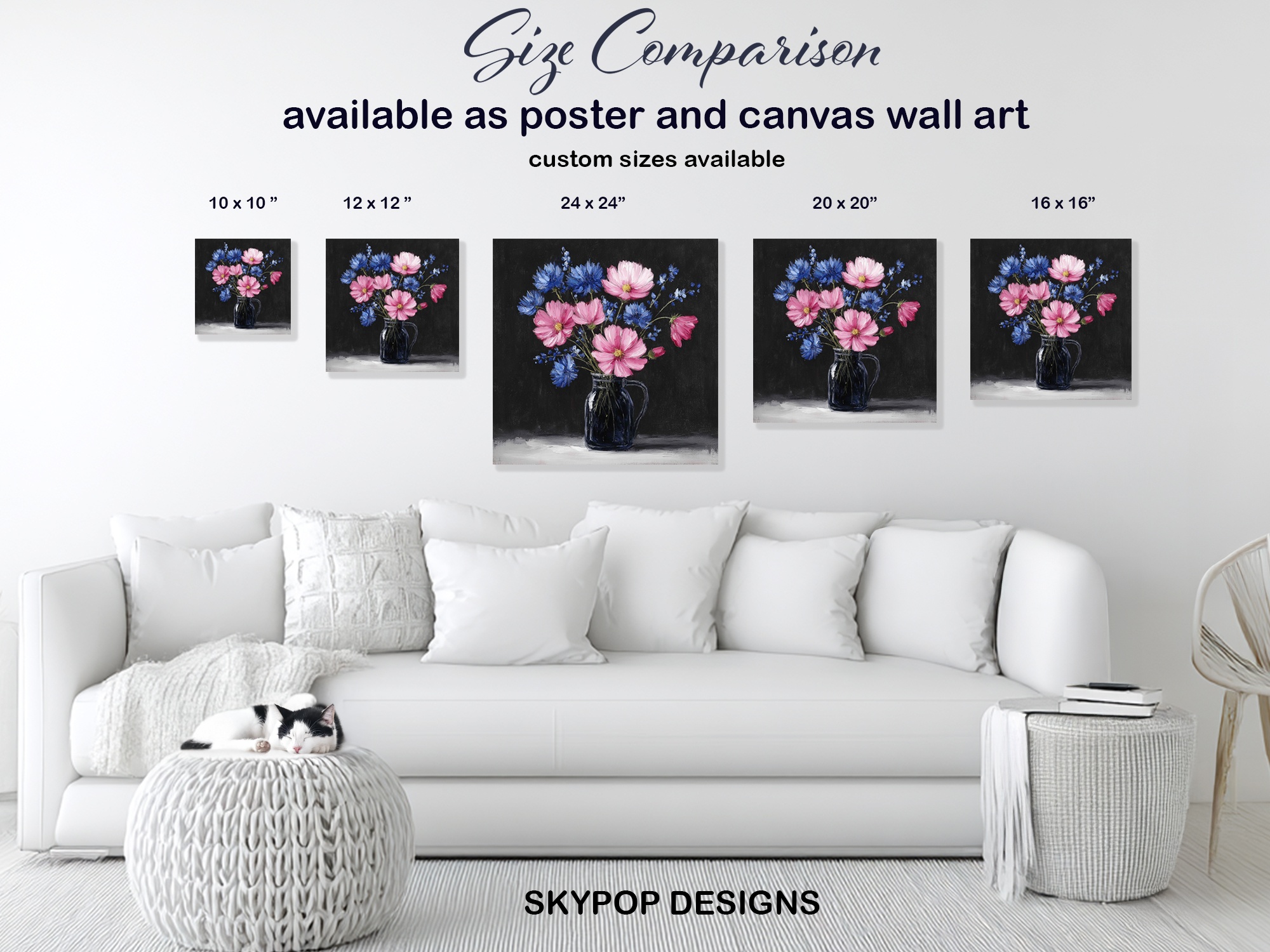 7.jpg Pink and Blue Wildflower Bouquet Art