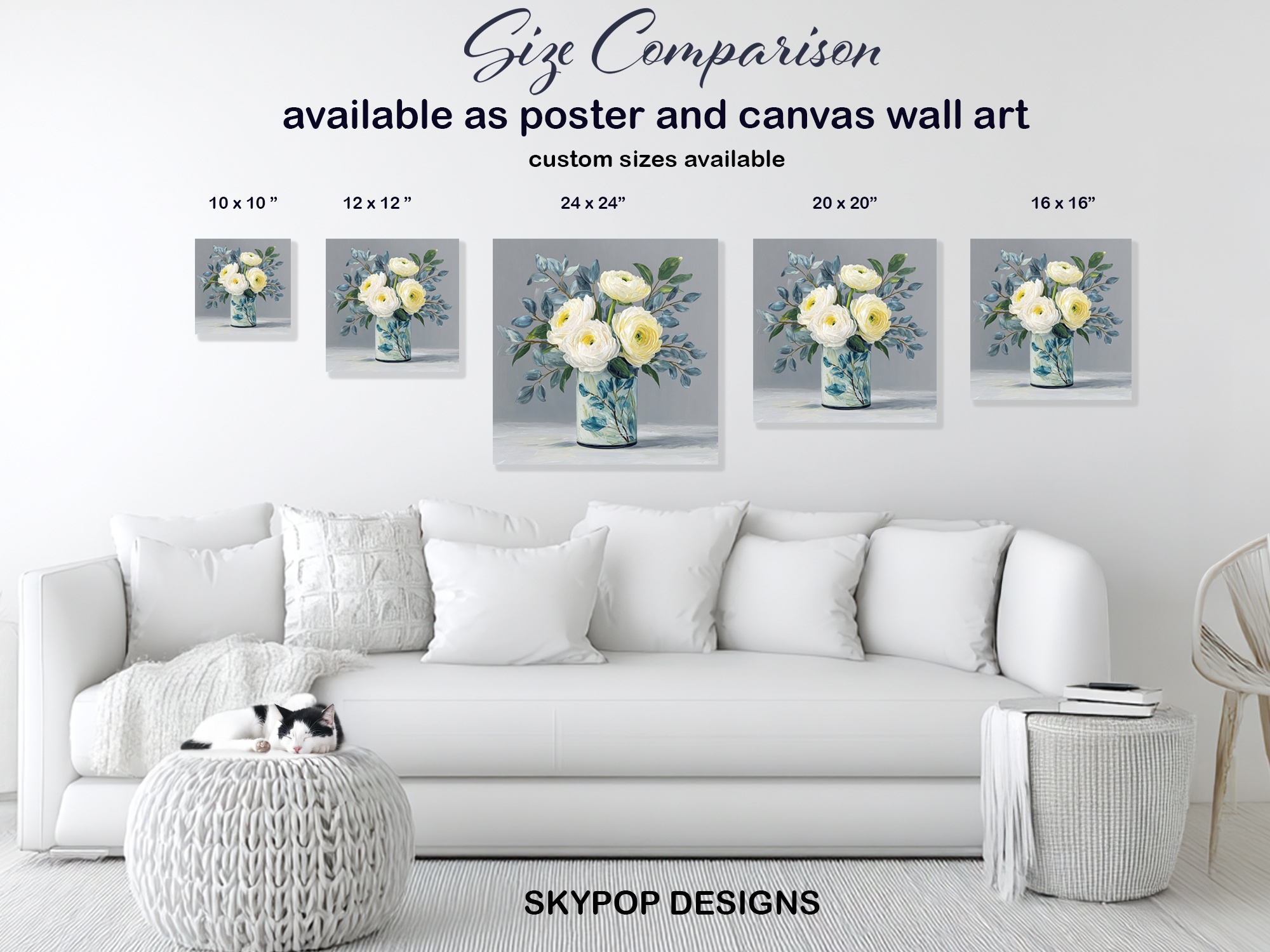7.jpg White Ranunculus Bouquet Art