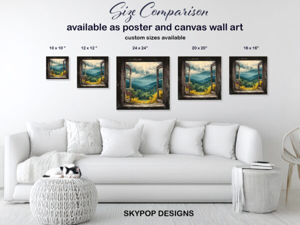 Mountain Window View Art