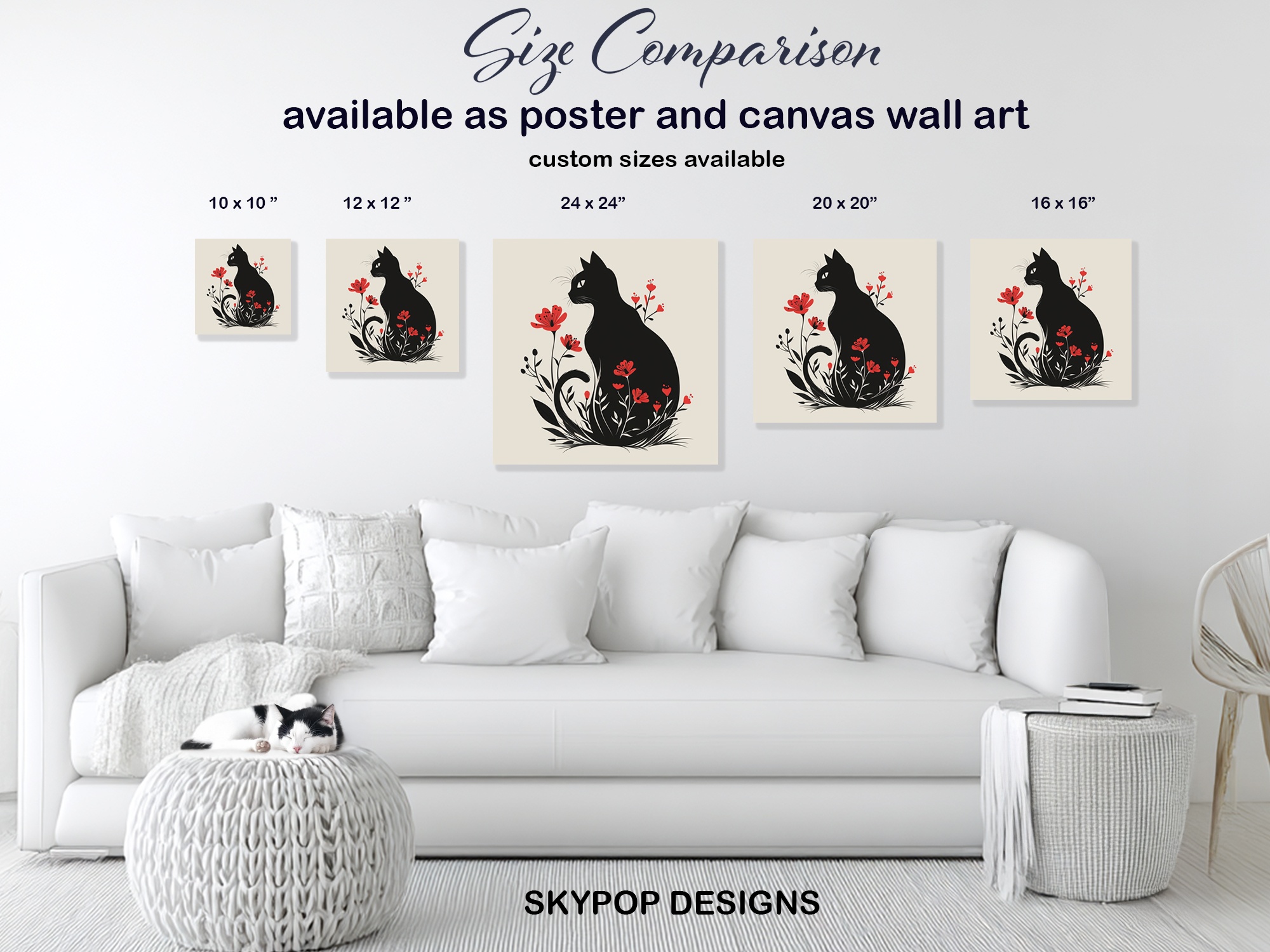 7.jpg Black Cat Flower Art