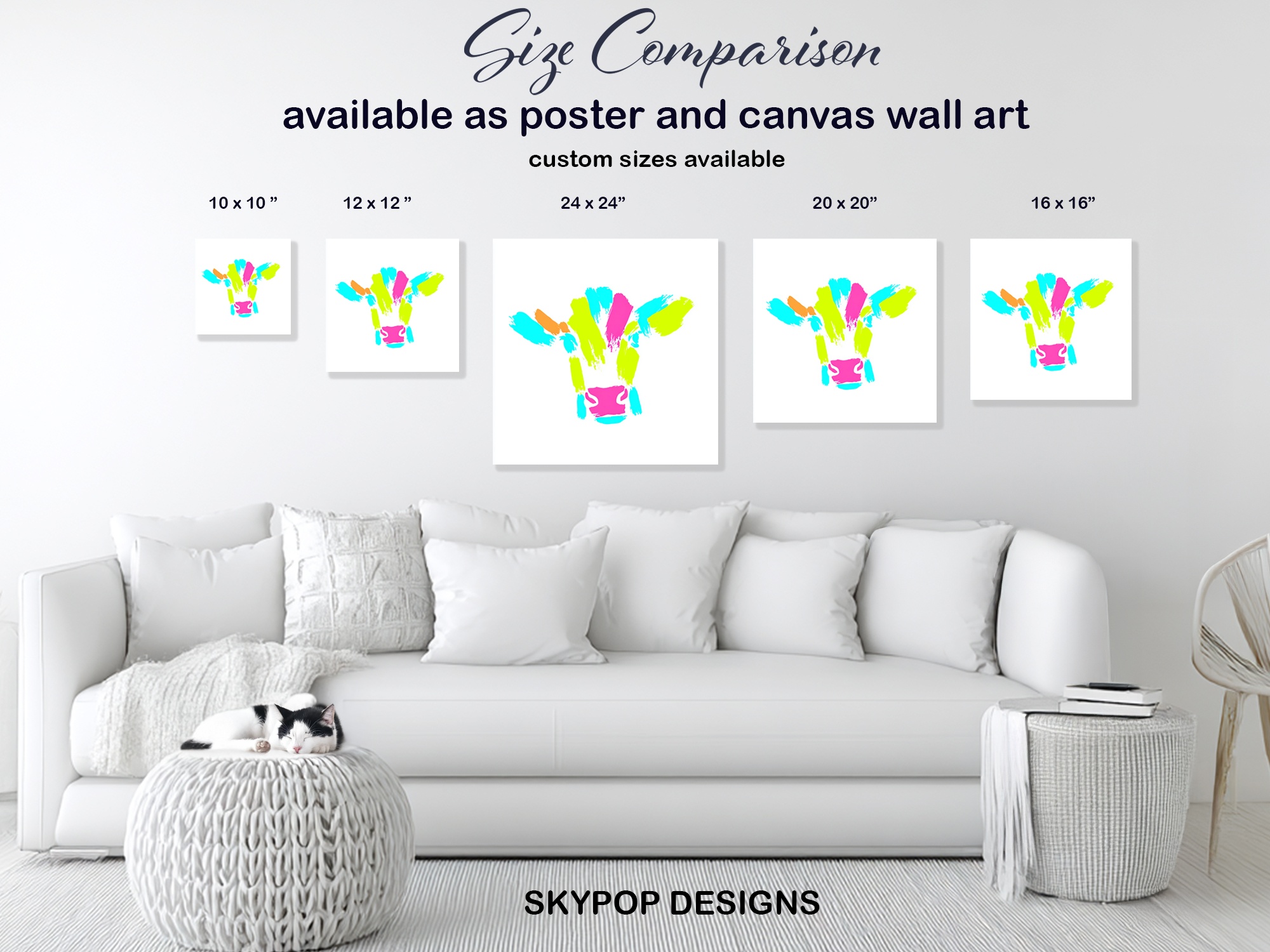 7.jpg Colorful Cow Art