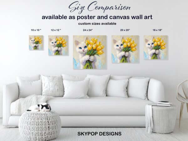 Cat with Tulips Art