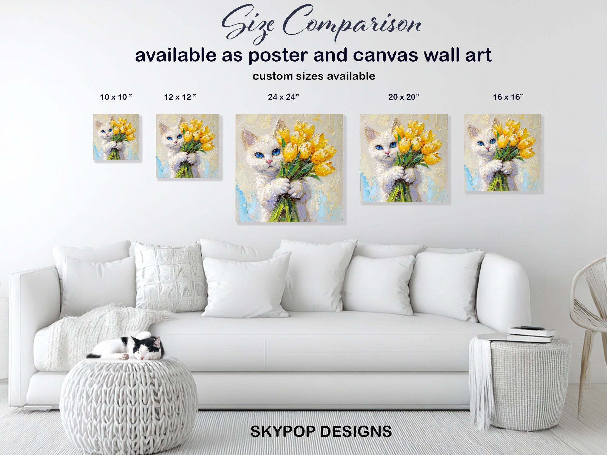 7.jpg Cat with Tulips Art