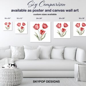 Red Tulip Garden Art