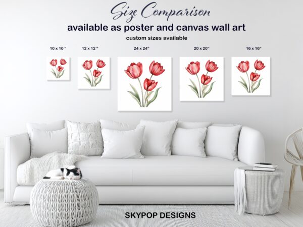 Red Tulip Garden Art