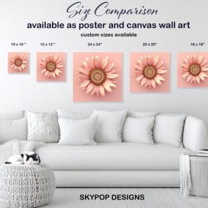 Pink Sunflower Bloom Art