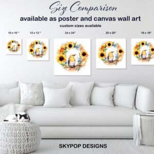 Sunflower Bird Wreath Art