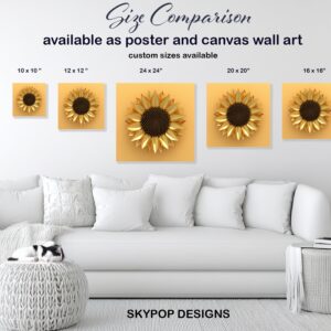 Golden Sunflower Art