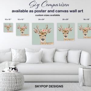 Deer with Roses Art