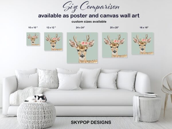 Deer with Roses Art