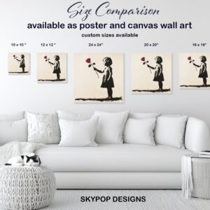Banksy Girl Rose Art