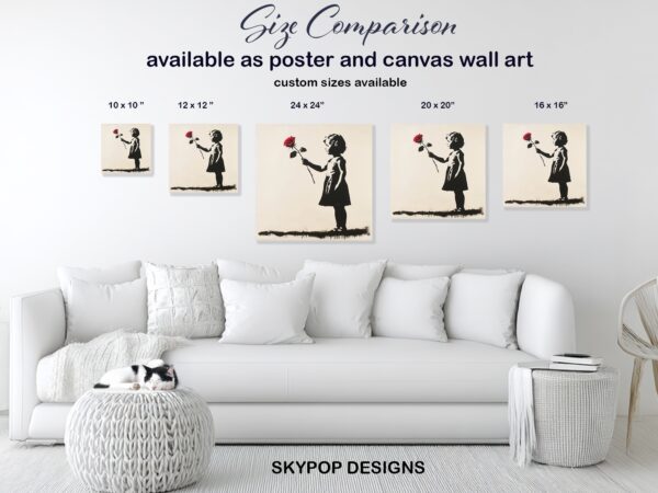 Banksy Girl Rose Art