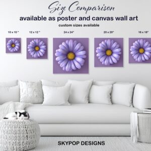 Lavender Daisy Bloom Art