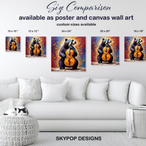 Bear Playing Cello Art
