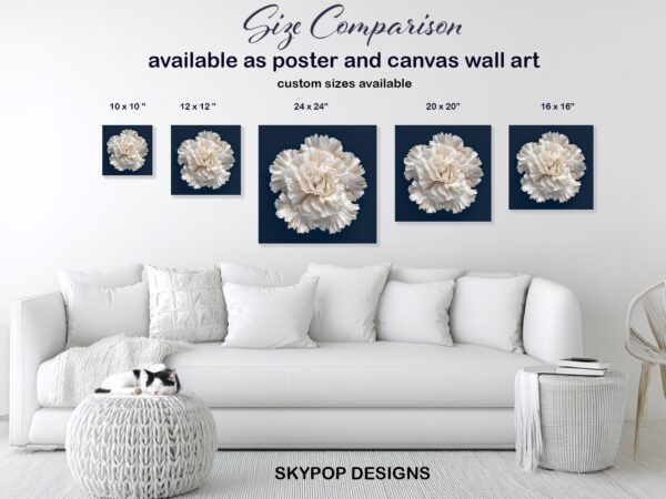 White Carnation Flower Art