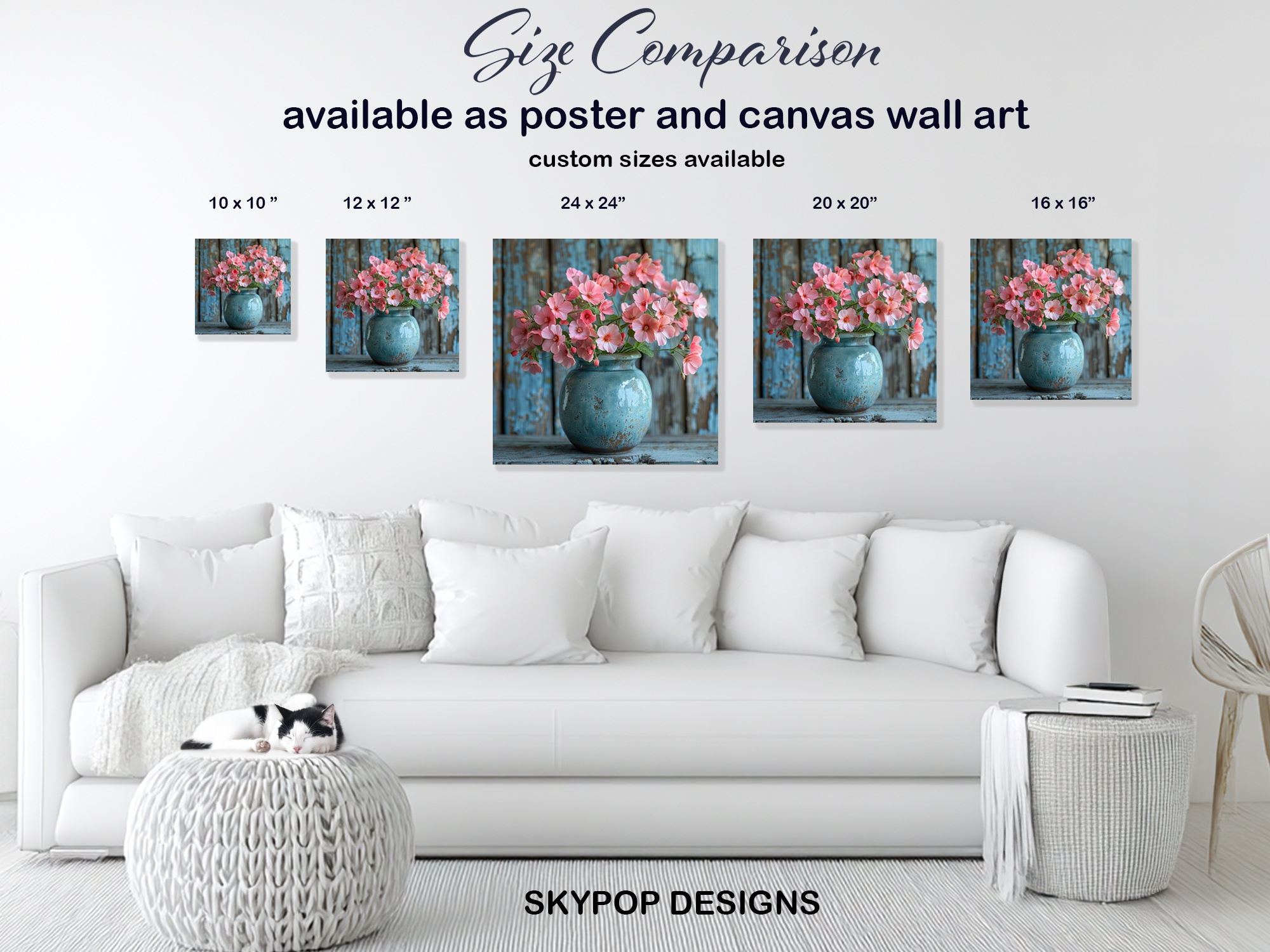 7.jpg Pink Geraniums Teal Vase Art