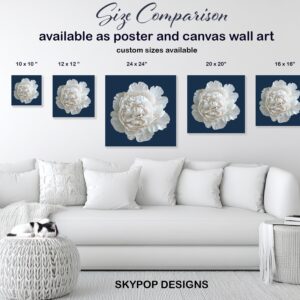 White Peony Bloom Art