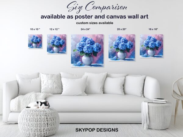 Blue Hydrangea Blooms Art
