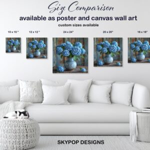 Blue Hydrangea Vase Art