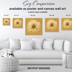 Golden Dahlia Bloom Art