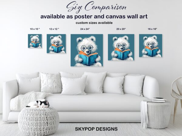 Bear Reading Book Art