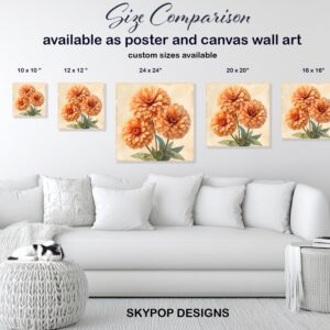 Zinnia Flowers Art