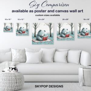 Bear Reading Book Art