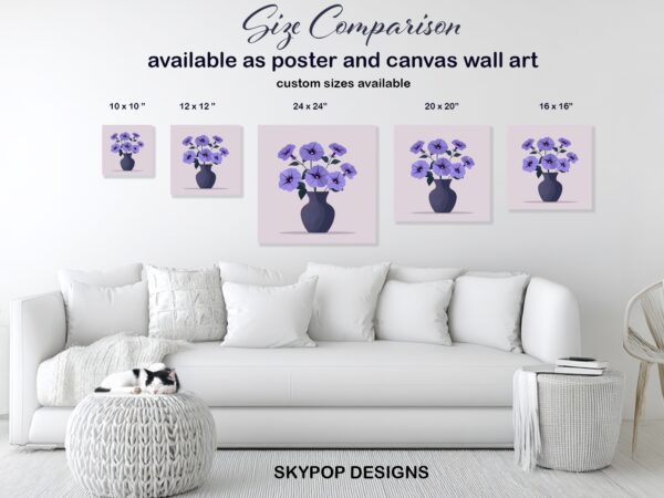 Purple Petunias Vase Art
