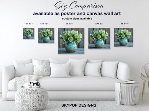 Hellebore Blooms Vase Art