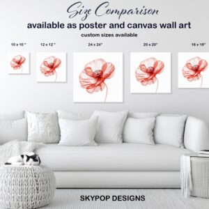 Red Poppy Flower Art