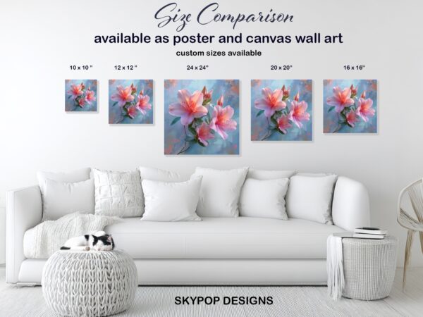 Pink Azalea Blooms Art