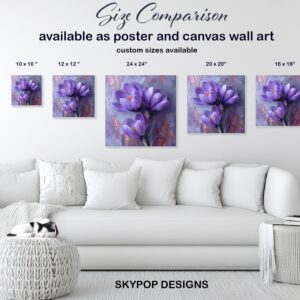 Purple Crocus Blooms Art