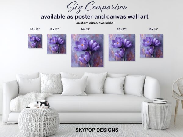 Purple Crocus Blooms Art