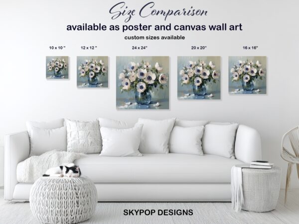 White Anemone Bouquet Art