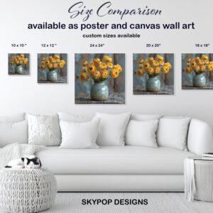 Yellow Ranunculus Flower Vase Art