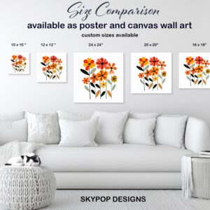 Retro Floral Burst Art