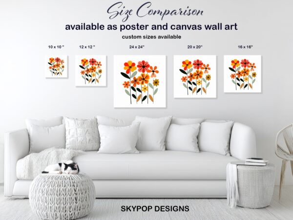 Retro Floral Burst Art